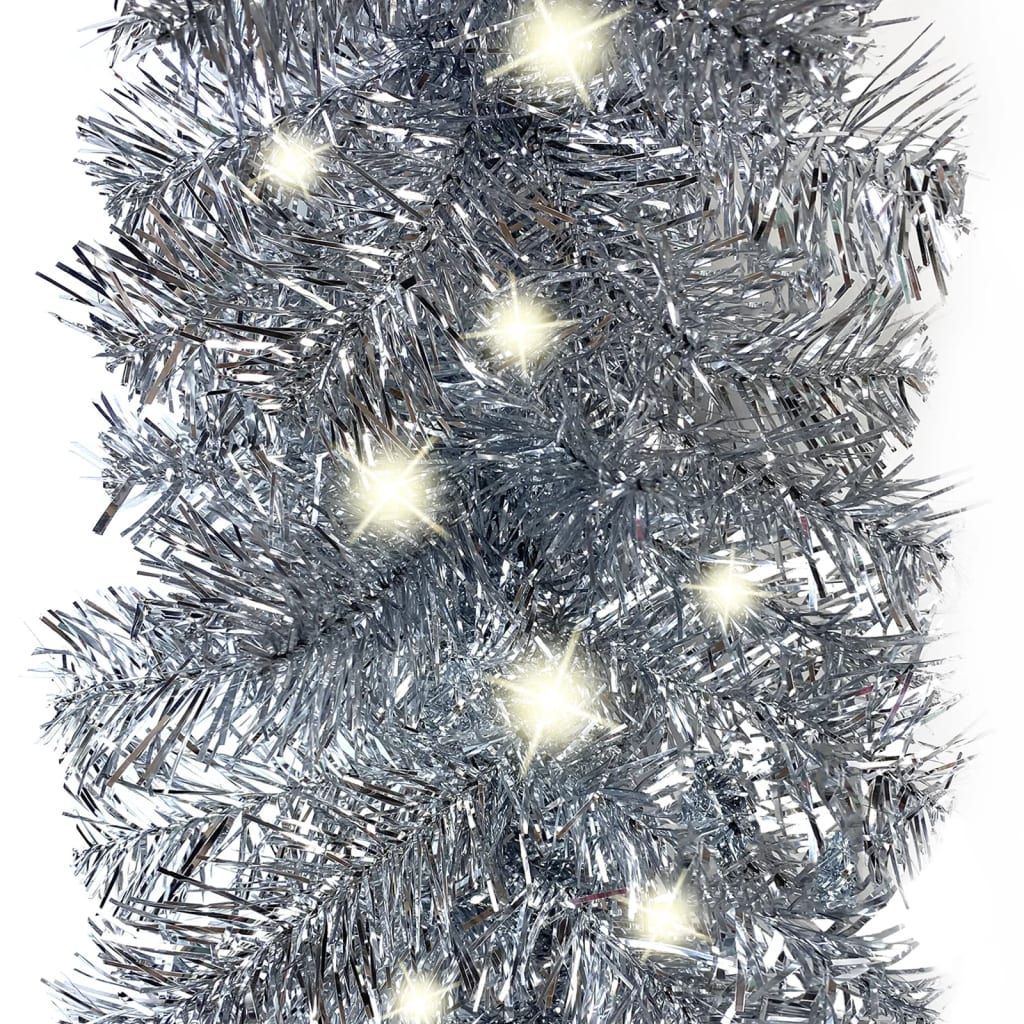 Julgirlang med LED-lampor 20 m silver