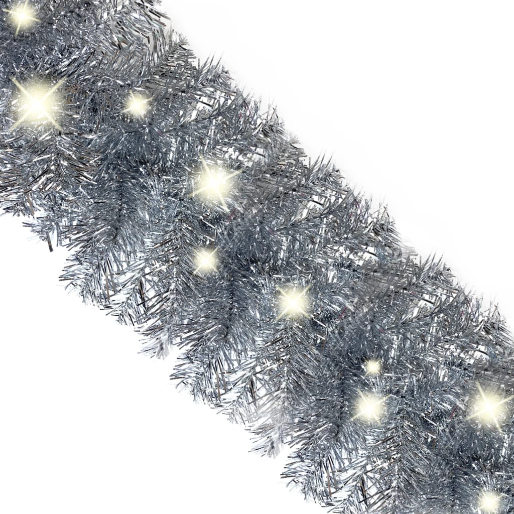 Julgirlang med LED-lampor 20 m silver