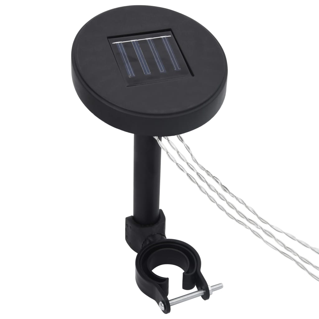 Paviljong med gardin & ljusslinga LED 3x3 m gräddvit aluminium