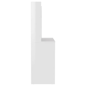 Sminkbord med LED-belysning 100x40x135 cm MDF vit