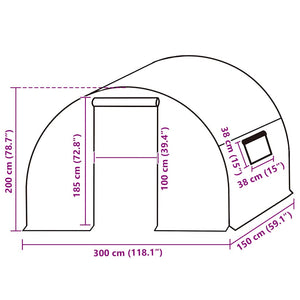Växthusöverdrag (4,5 m²) 3x1,5x2 m genomskinlig