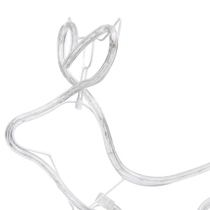 Utomhusdekoration renar och släde 576 lysdioder