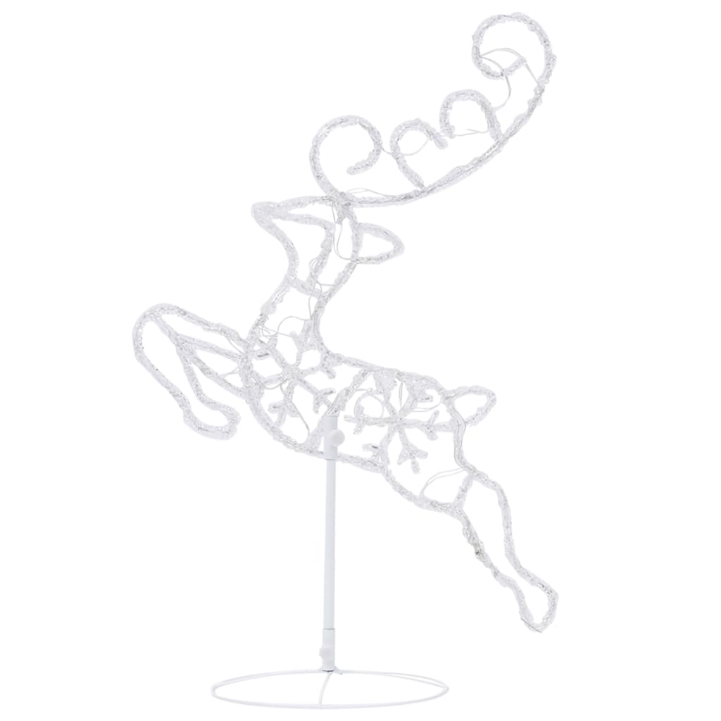 Flygande julrenar och släde akryl 260x21x87 cm färgglad