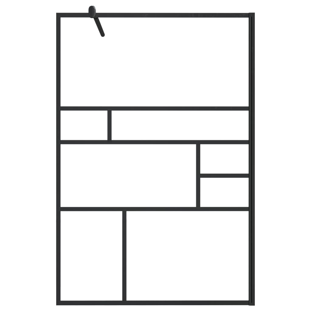 Duschvägg med klart ESG-glas 115x195 cm svart