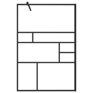 Duschvägg med klart ESG-glas 115x195 cm svart