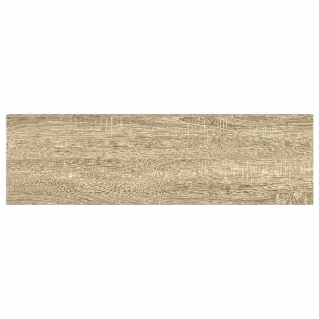 Svävande vägghyllor 2 st ek och vit 80x23,5x3,8 cm MDF