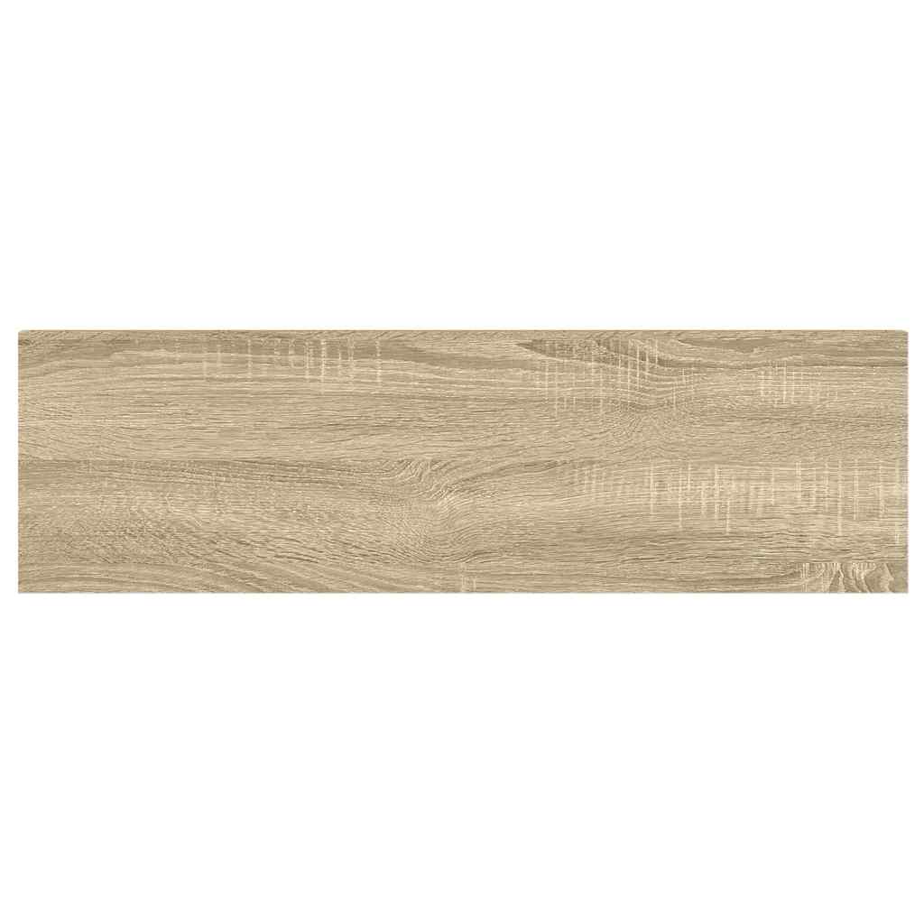 Svävande vägghyllor 2 st ek och vit 90x23,5x3,8 cm MDF