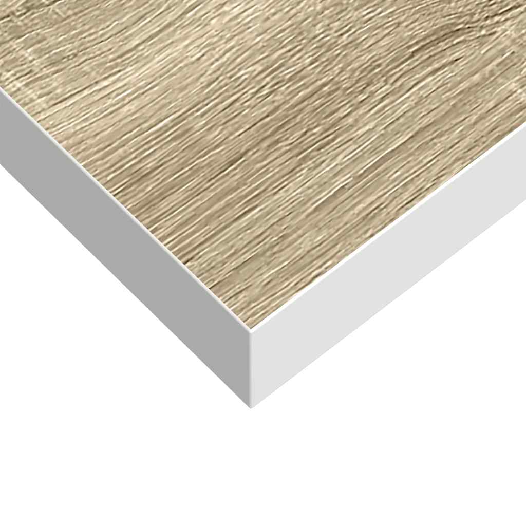 Svävande vägghyllor 4 st ek och vit 120x23,5x3,8 cm MDF