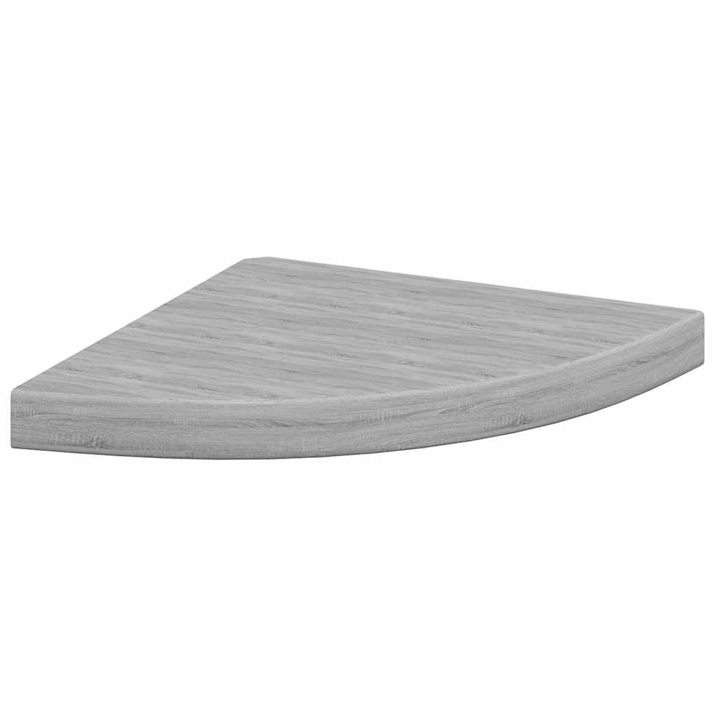 Svävande hörnhylla betonggrå 35x35x3,8 cm MDF
