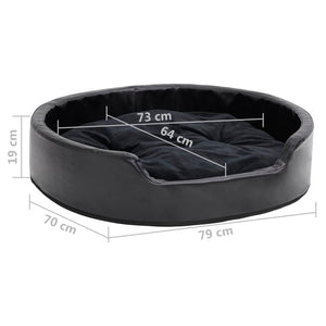 Hundbädd svart 79x70x19 cm plysch och konstläder