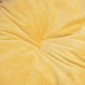 Hundbädd svart och gul 99x89x21 cm plysch och konstläder