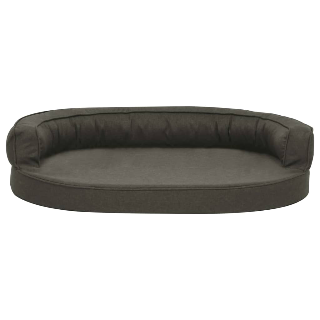 Ergonomisk hundmadrass 75x53 cm linnelook fleece mörkgrå
