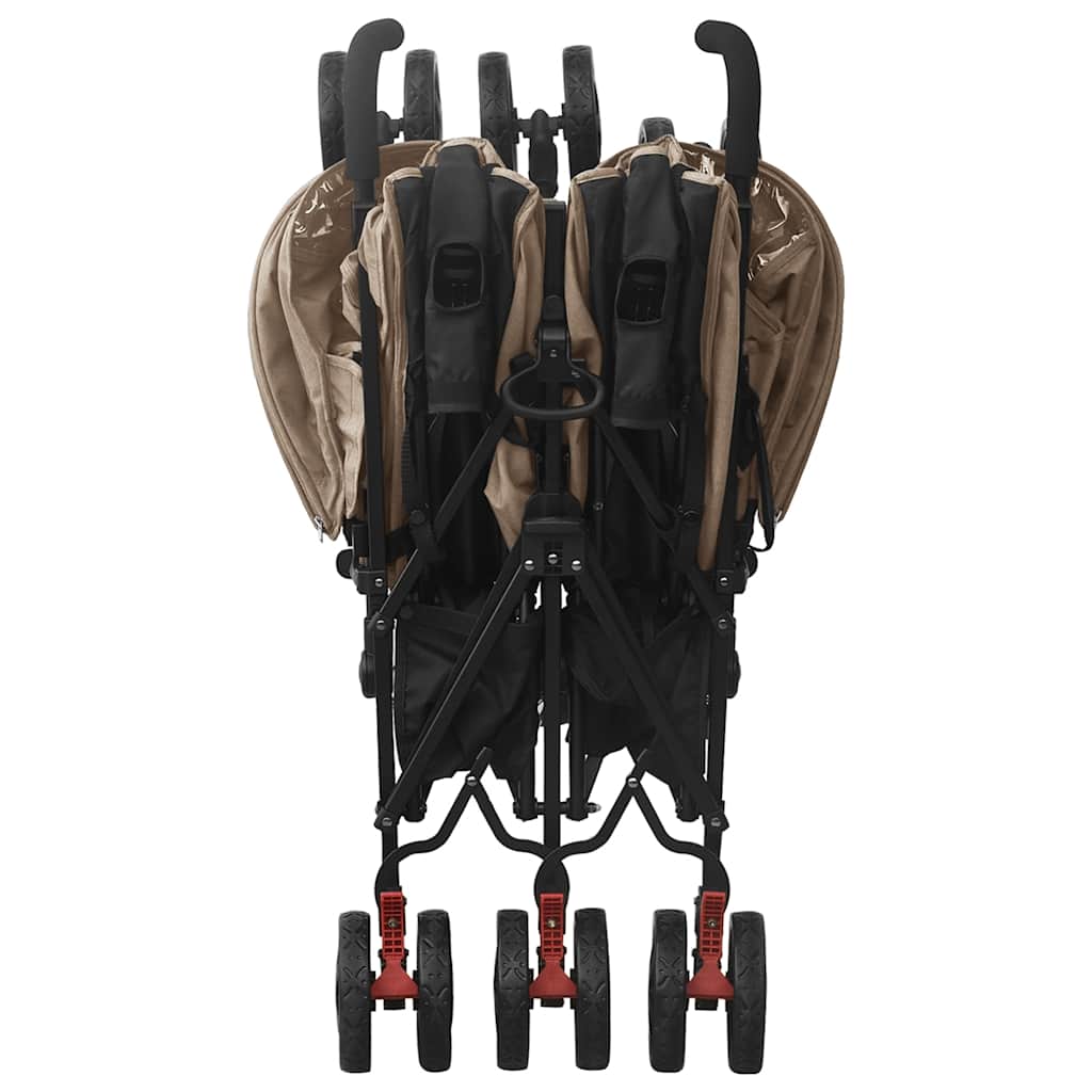 Tvillingvagn taupe stål