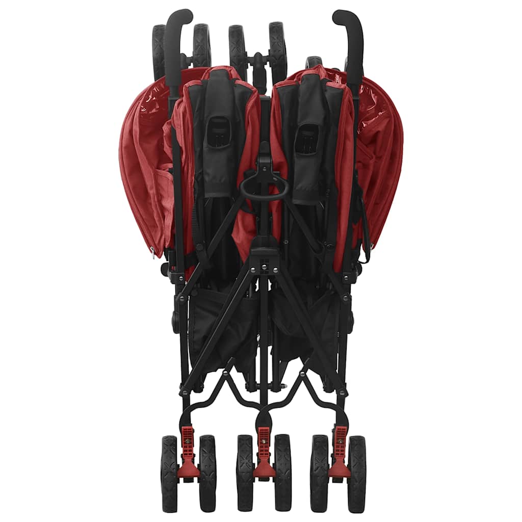 Tvillingvagn röd stål