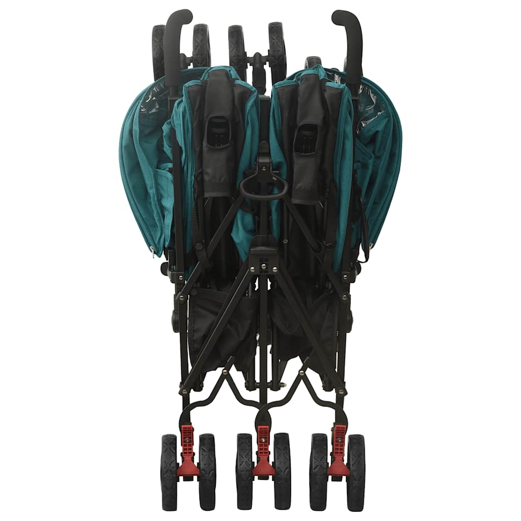 Tvillingvagn grön stål