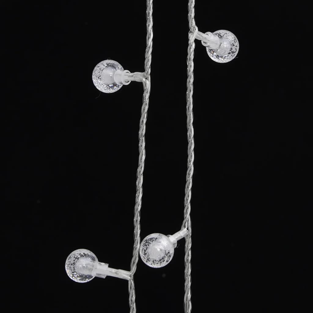 Ljusslinga 20 m kulor 200 lysdioder kallvit 8 funktioner