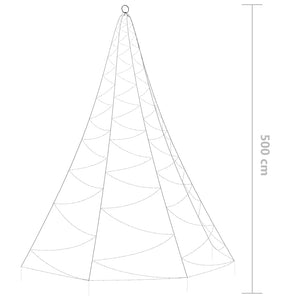Hängande julgran med metallkrok 720 blå LED 5 m inne/ute