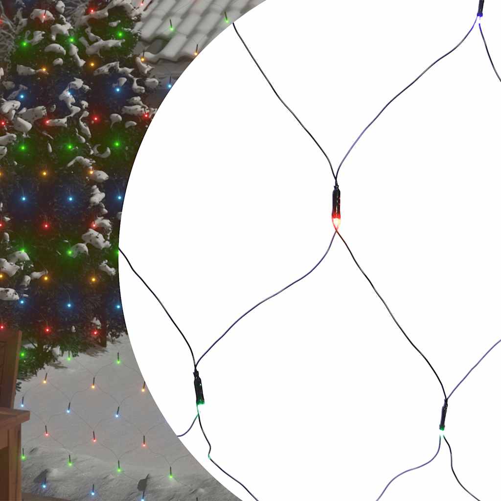 Ljusnät flerfärgad 3x2 m 204 LED inne/ute