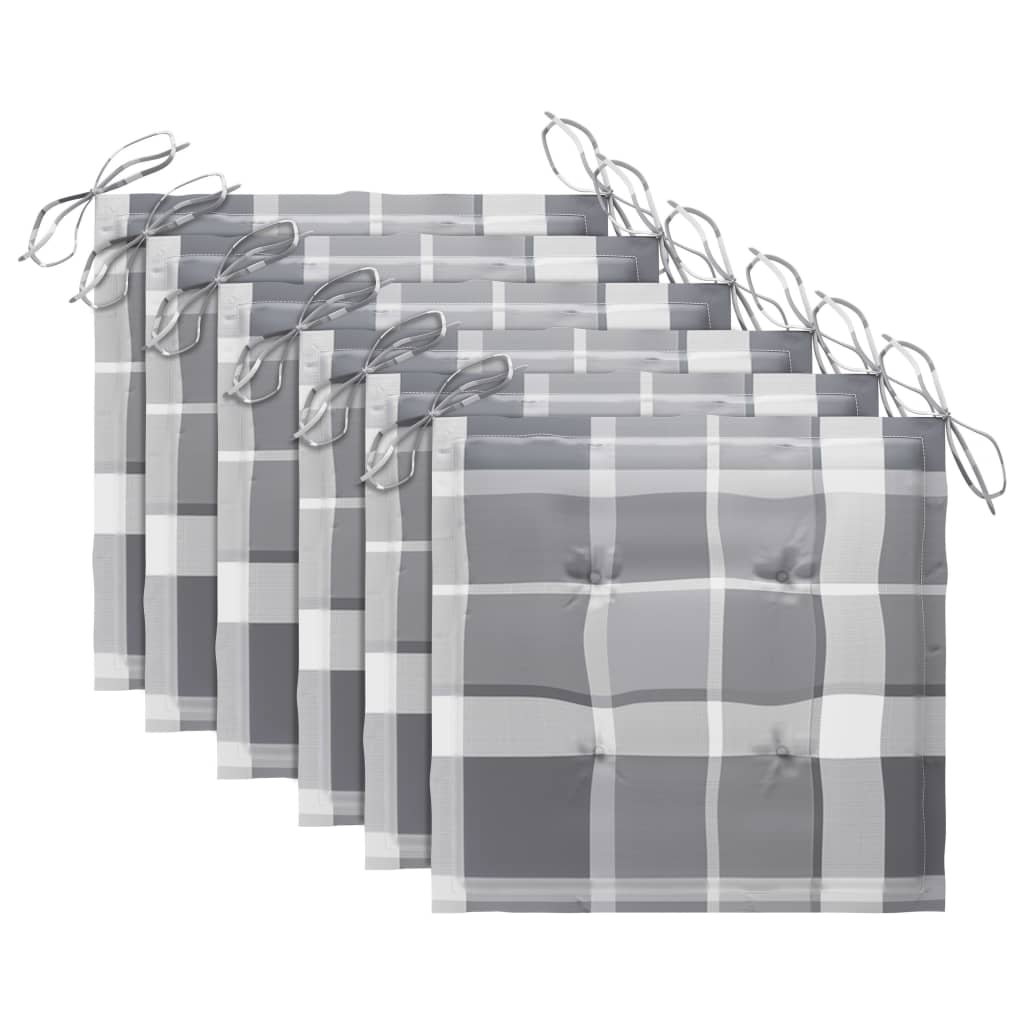 Stapelbara trädgårdsstolar med dynor 6 st massiv teak