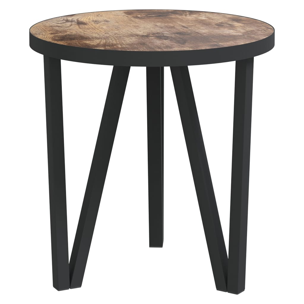 Tebord svart och gul Ø35 cm MDF