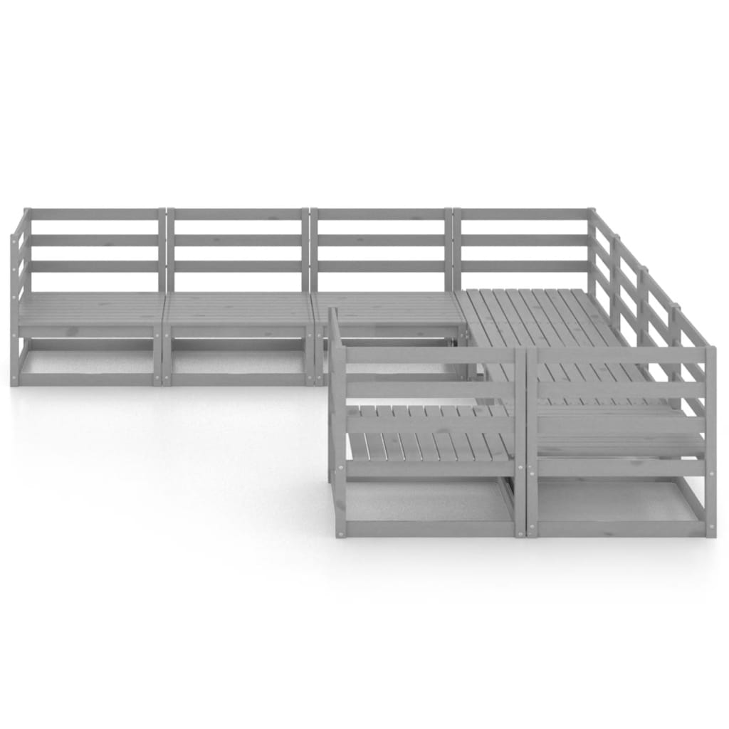 Loungegrupp för trädgården 8 delar massiv furu