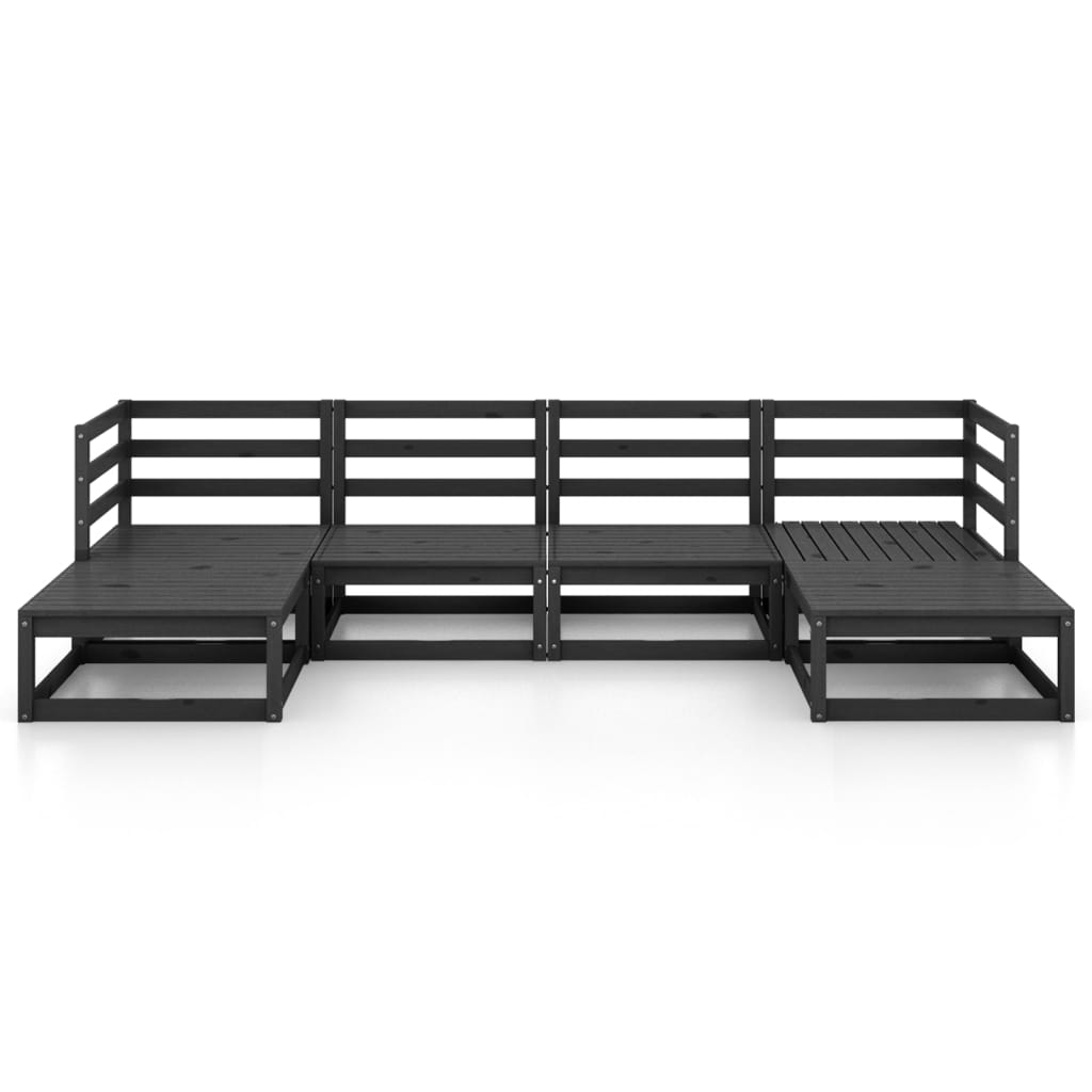 Loungegrupp för trädgården 6 delar massiv furu