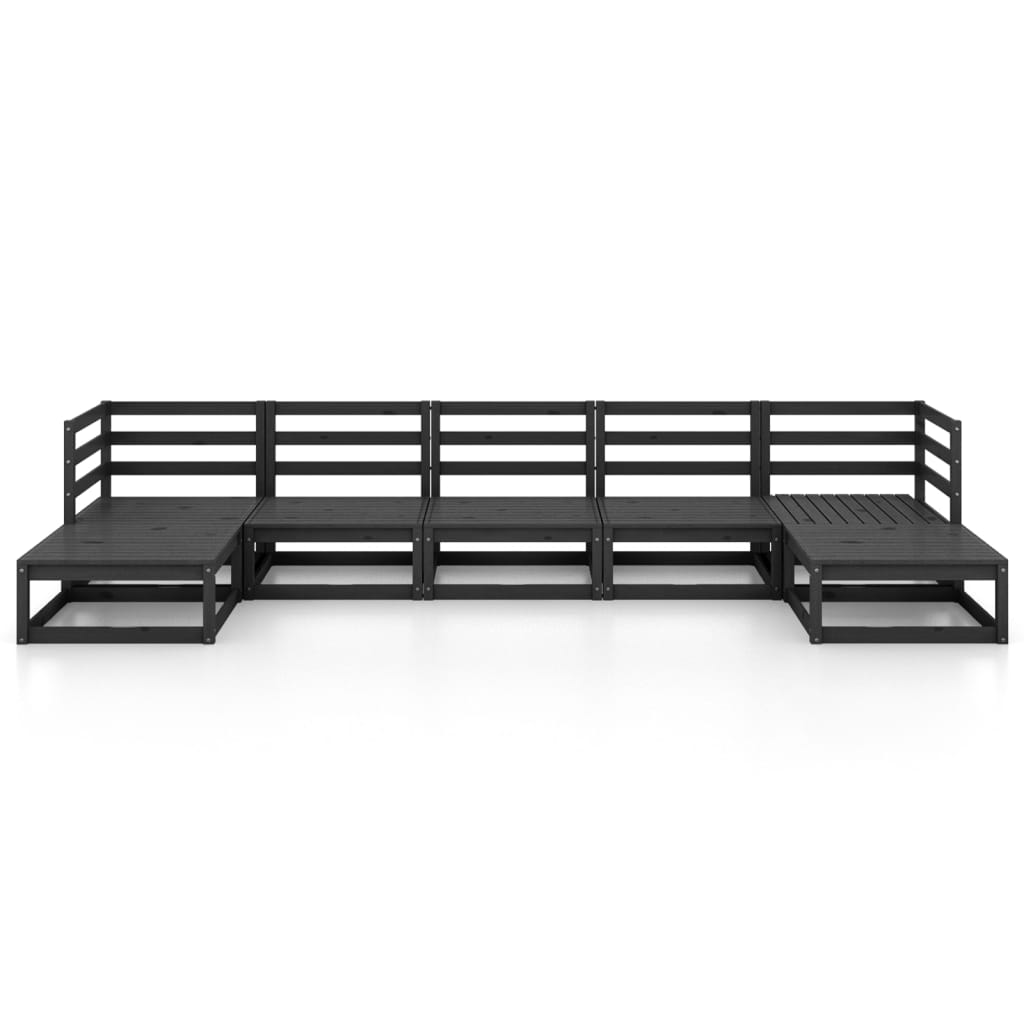 Loungegrupp för trädgården 7 delar massiv furu