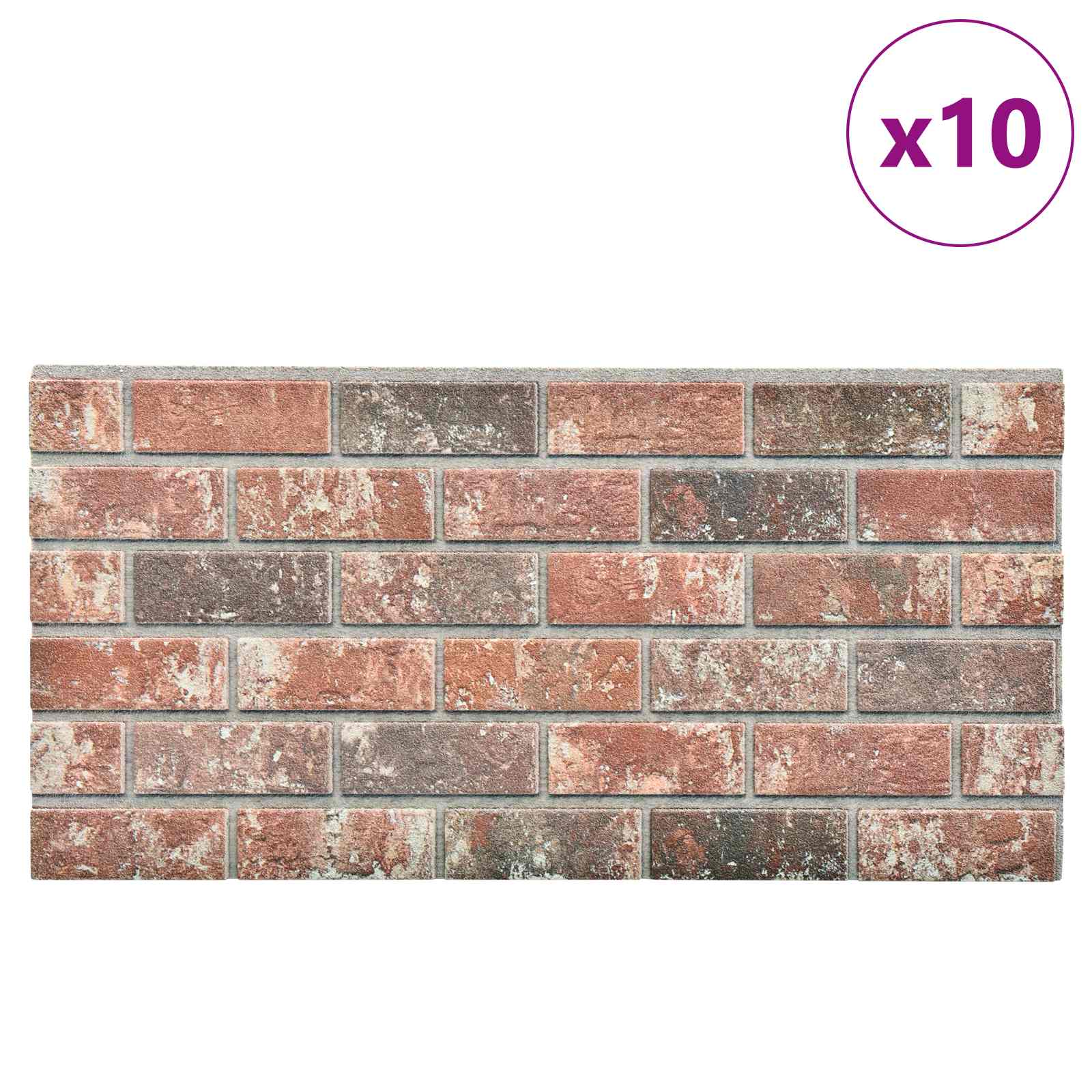 Väggpaneler 10 st 100 x 50 cm Mörkbrun och grå EPS Skum