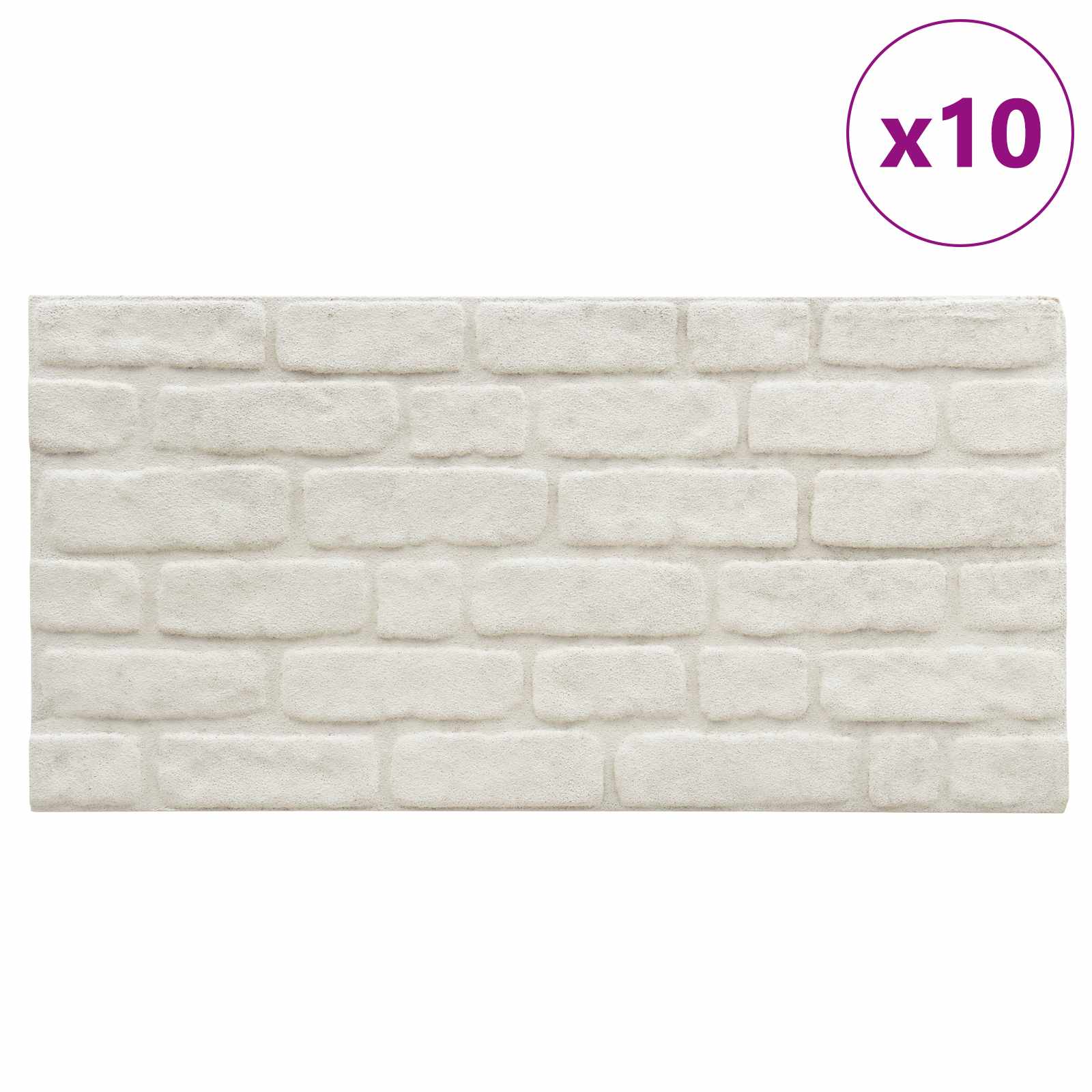 Väggpaneler 10 st 100 x 50 cm Vit EPS Skum
