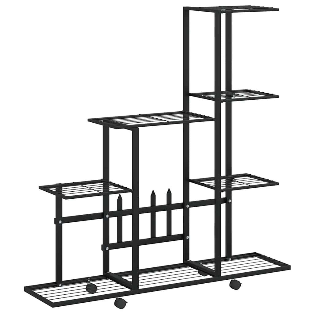 Växtställ på hjul 94,5x25x92,5 cm svart metall