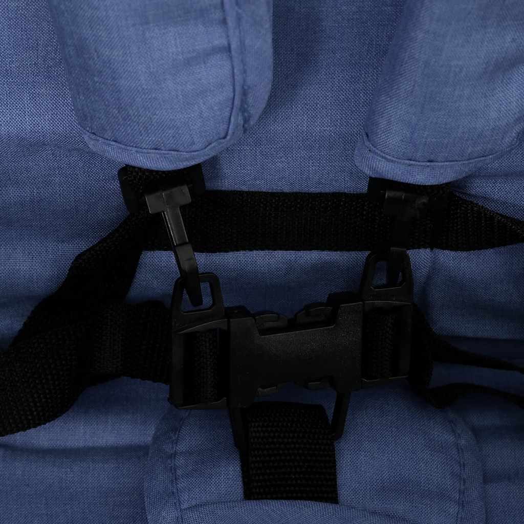 Tandem tvillingvagn marinblå stål