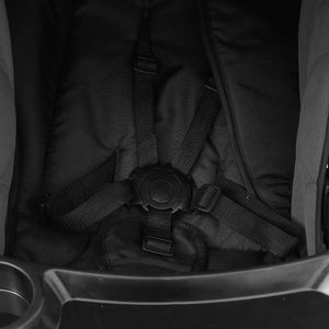 Barnvagn 3-i-1 mörkgrå och svart stål