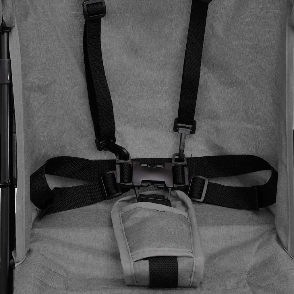 Paraplyvagn ljusgrå och svart stål