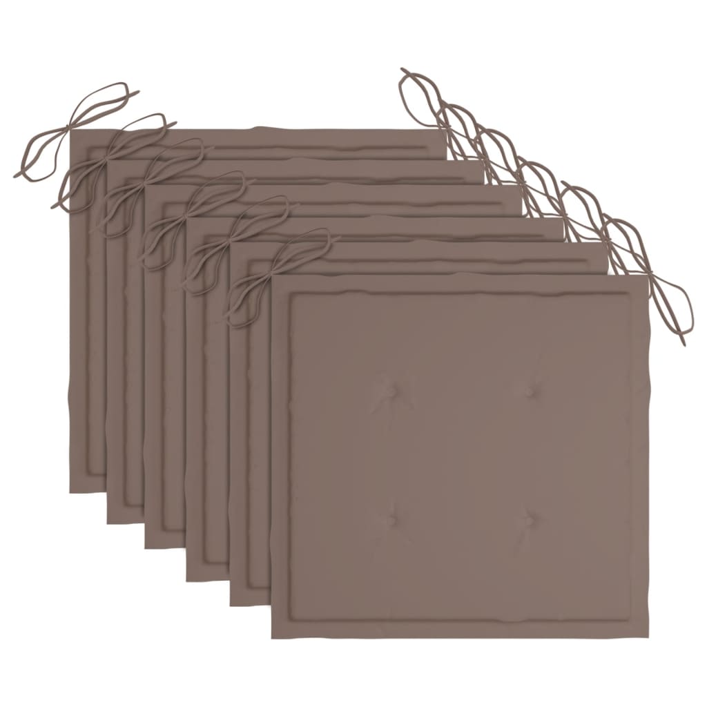 Trädgårdsstolar 6 st med dynor massivt akaciaträ