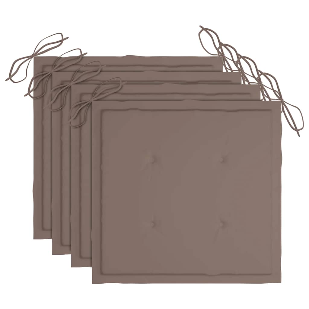 Trädgårdsstolar med dynor 4 st massivt akaciaträ