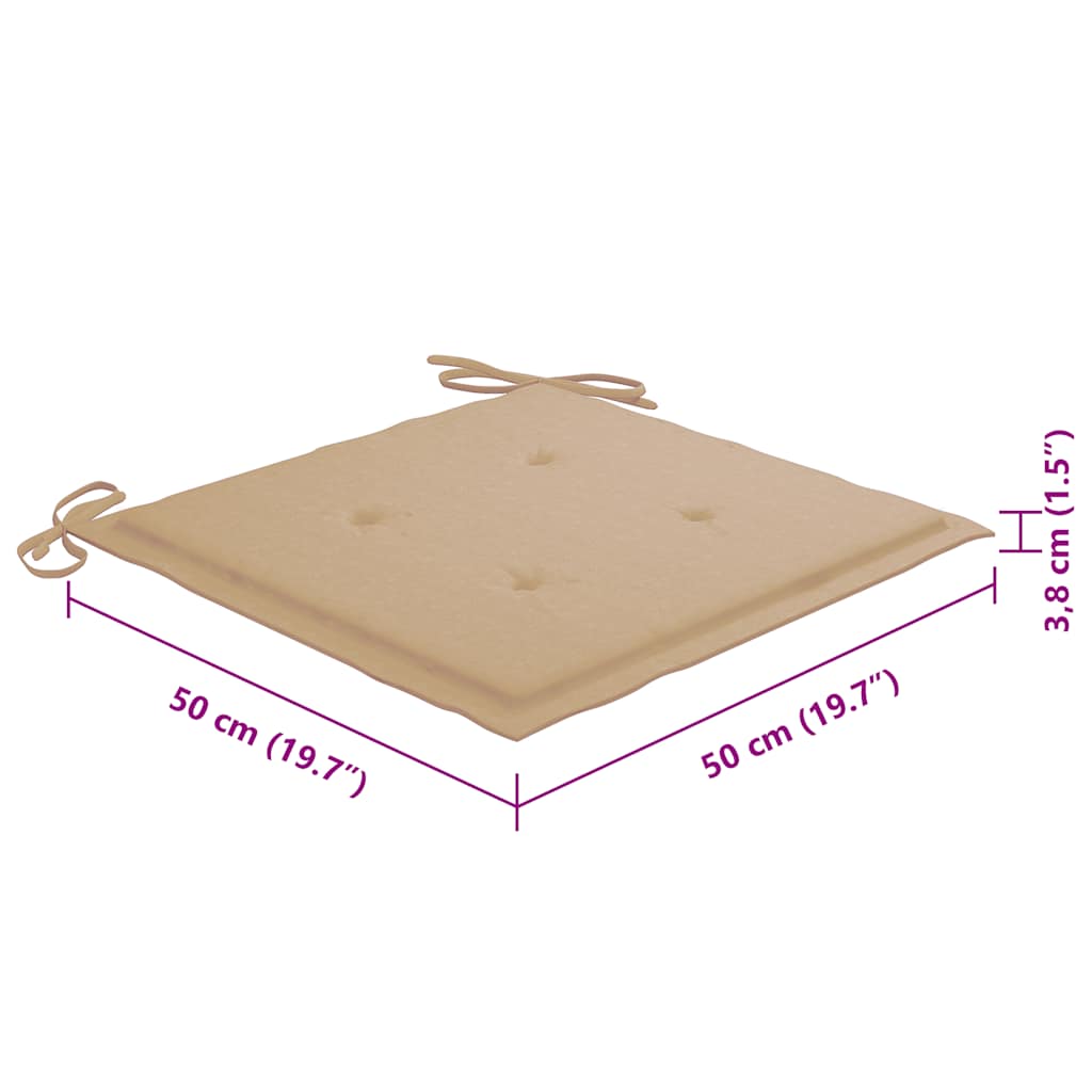 Trädgårdsstolar 6 st med dynor massivt akaciaträ