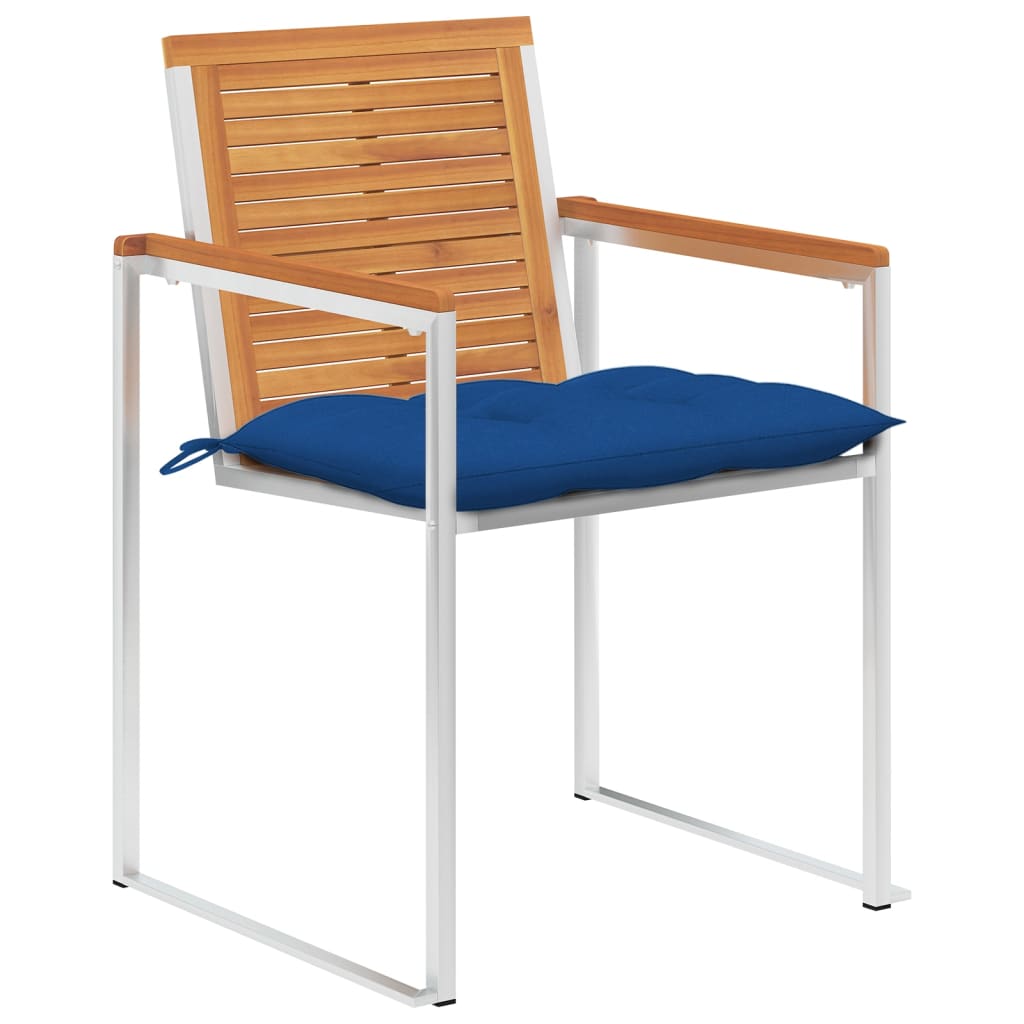 Trädgårdsstolar 6 st med dynor massivt akaciaträ