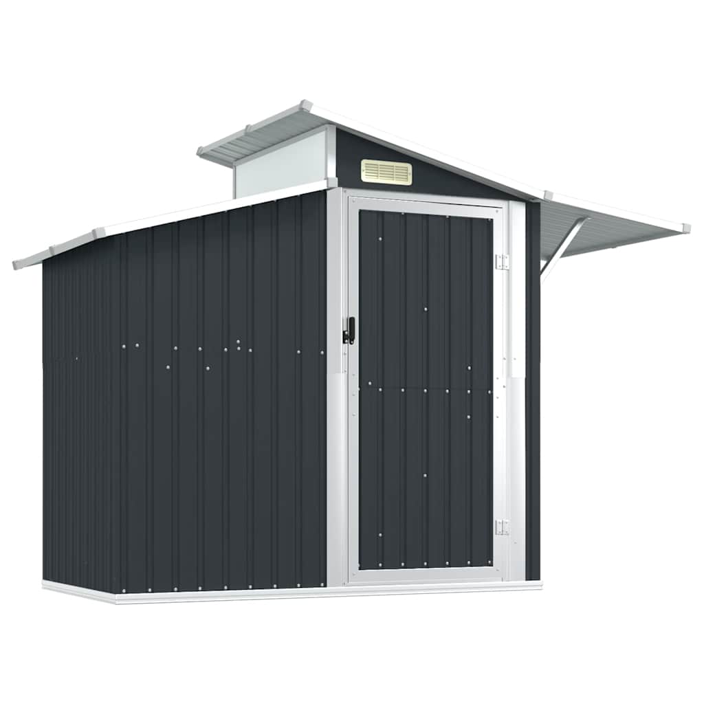 Trädgårdsskjul antracit 270x130x208,5 cm galvaniserat stål