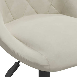 Snurrbara matstolar 2 st gräddvit sammet