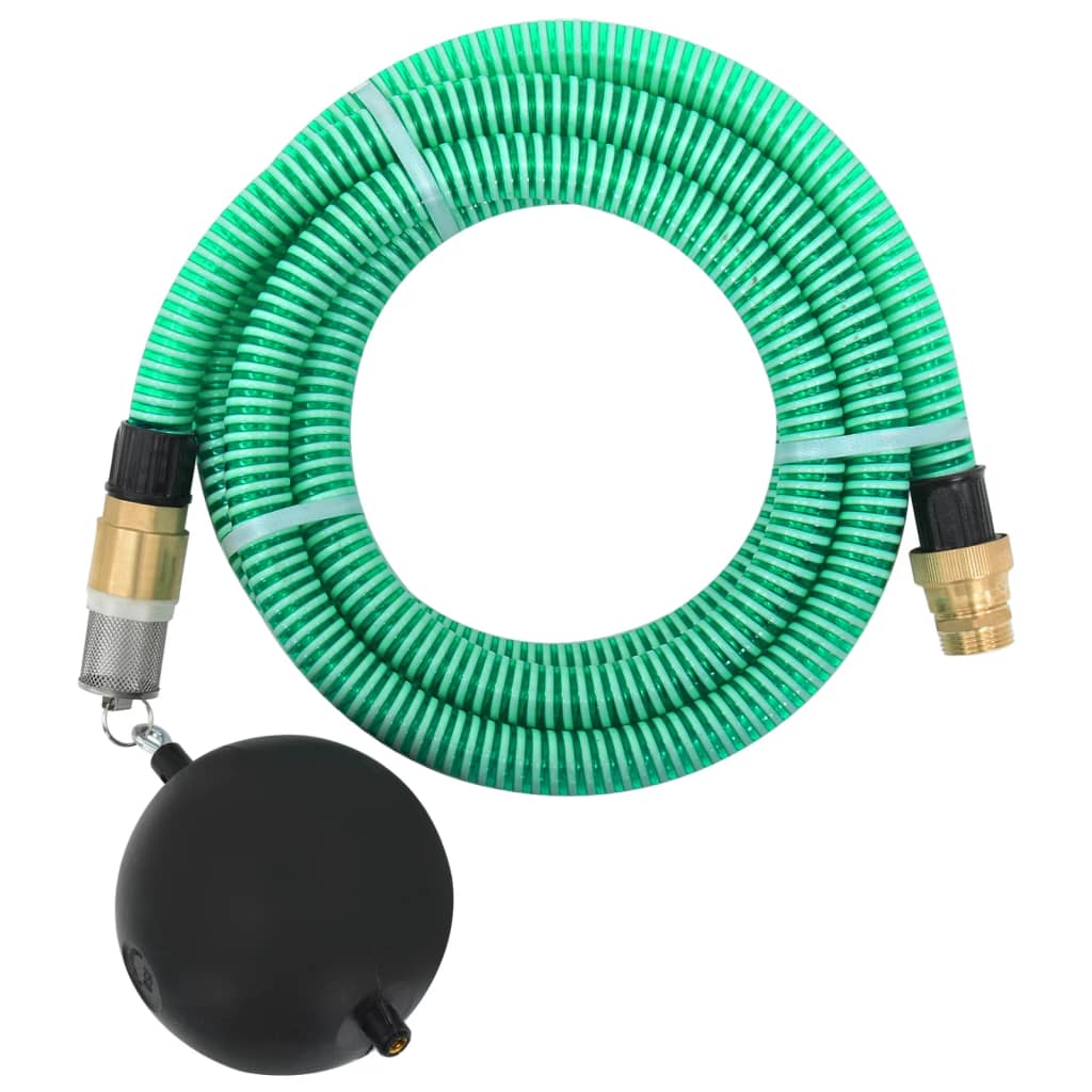 Sugslang med kopplingar mässing grön 1,1" 15 m PVC