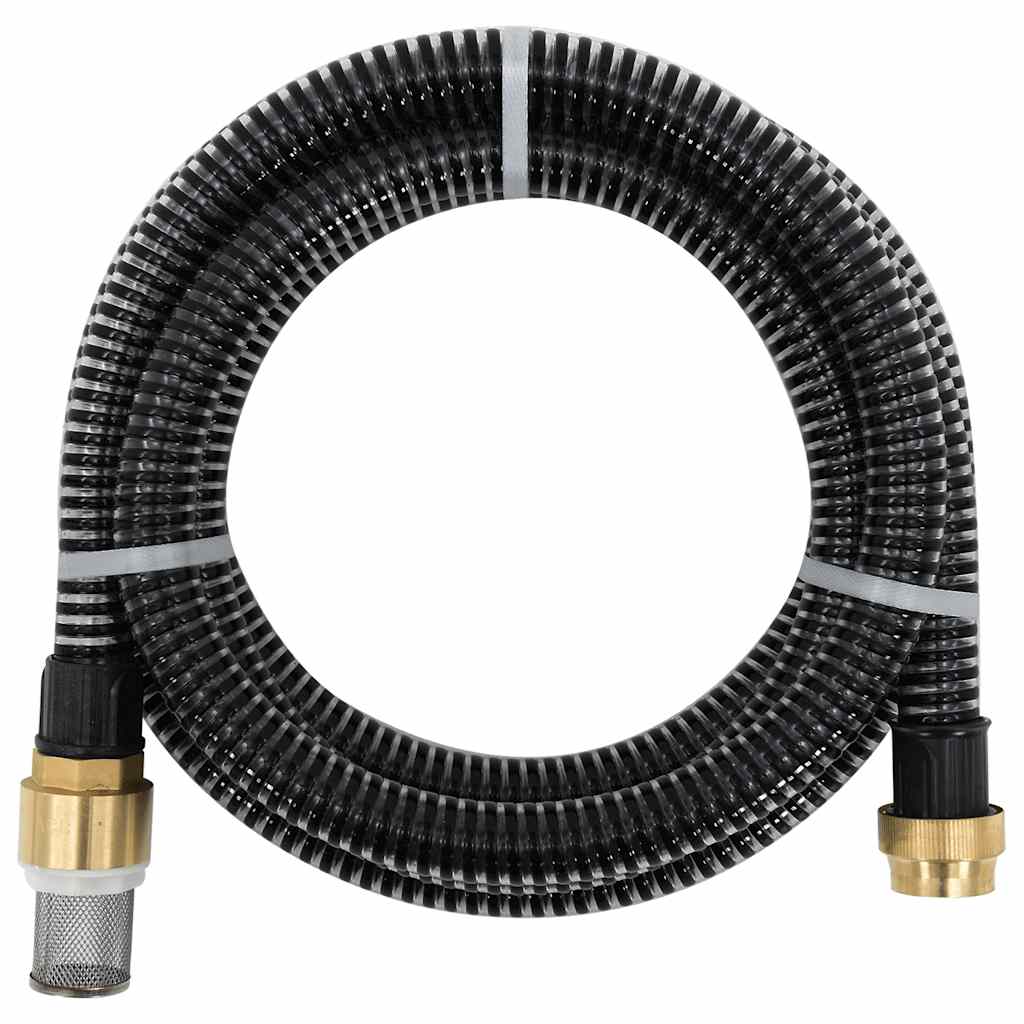 Sugslang med kopplingar mässing svart 1,1" 3 m PVC
