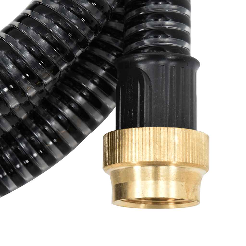 Sugslang med kopplingar mässing svart 1,1" 5 m PVC