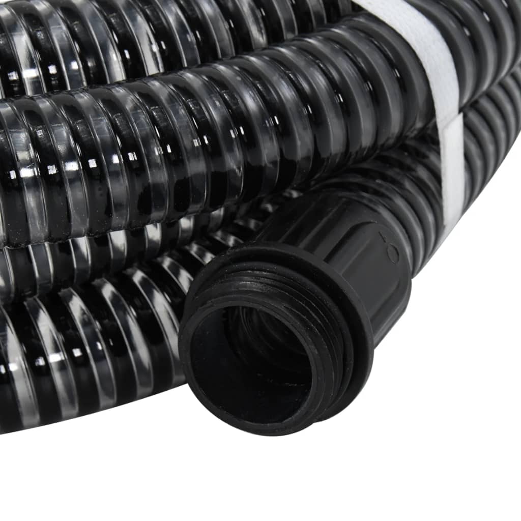 Sugslang med kopplingar mässing svart 1,1" 5 m PVC