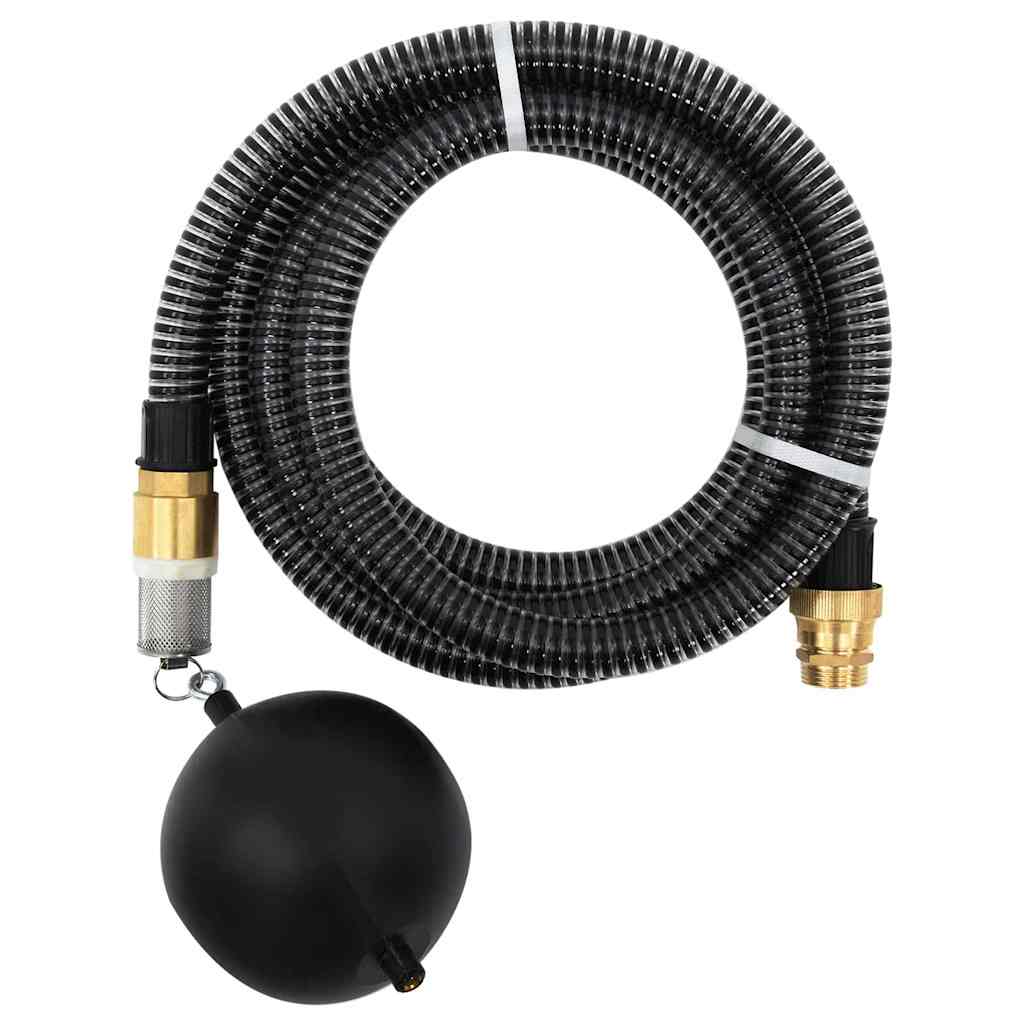 Sugslang med kopplingar mässing svart 1,1" 7 m PVC
