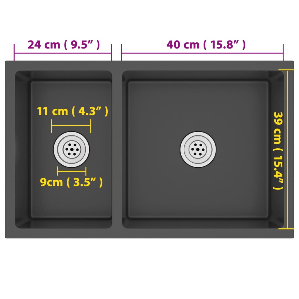 Diskho svart rostfritt stål