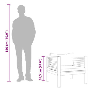 Trädgårdsstol med mörkgråa dynor massivt akaciaträ