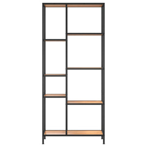 Bokhylla 80x30x180 cm stål och konstruerat trä