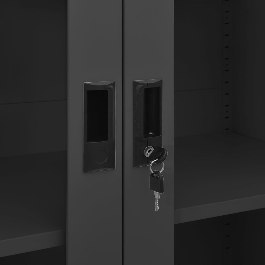 Dokumentskåp antracit 90x40x180 cm stål