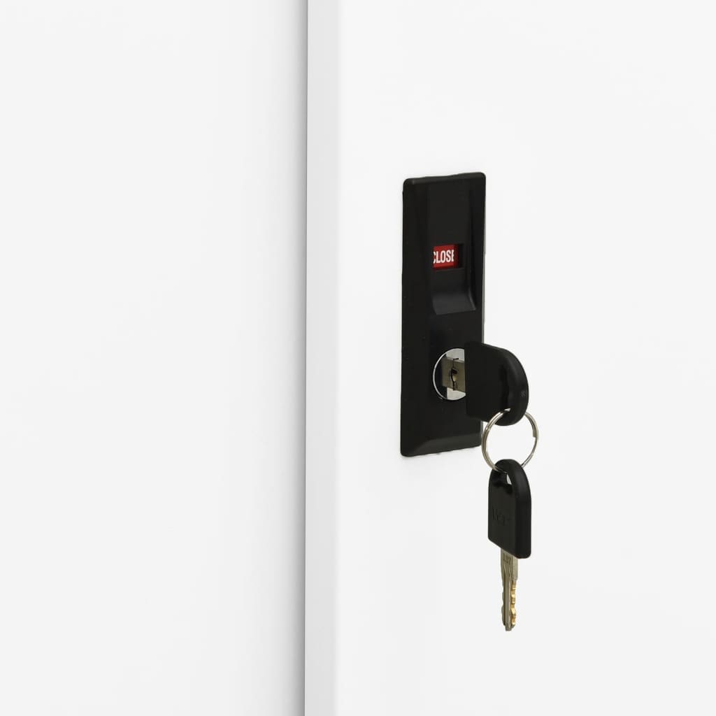 Dokumentskåp med skjutdörr vit 90x40x90 cm stål