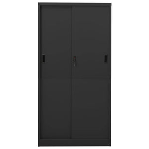 Dokumentskåp med skjutdörr antracit 90x40x180 cm stål